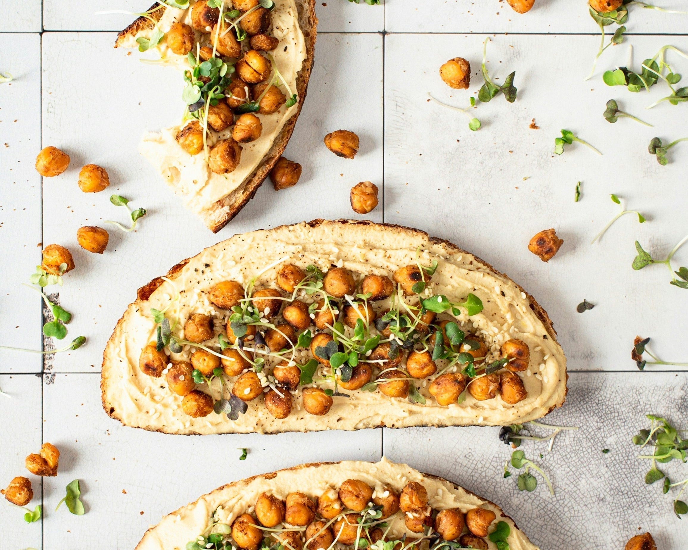 Creamy Hummus Toast (3 Ways!)