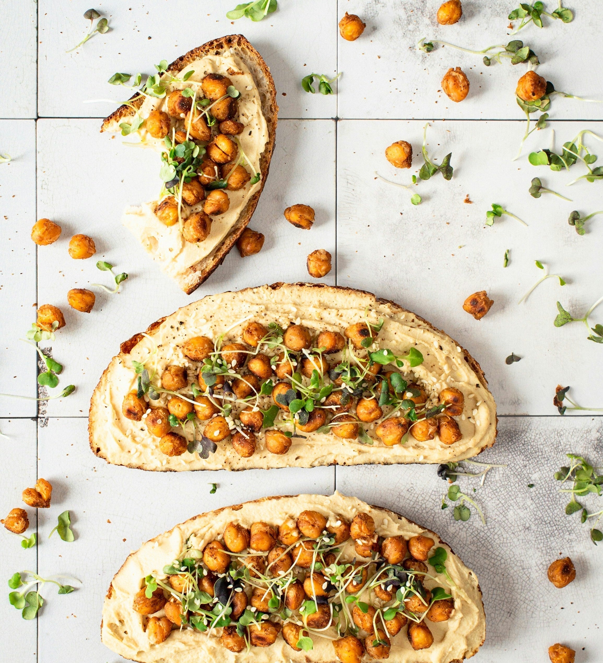 Creamy Hummus Toast (3 Ways!)
