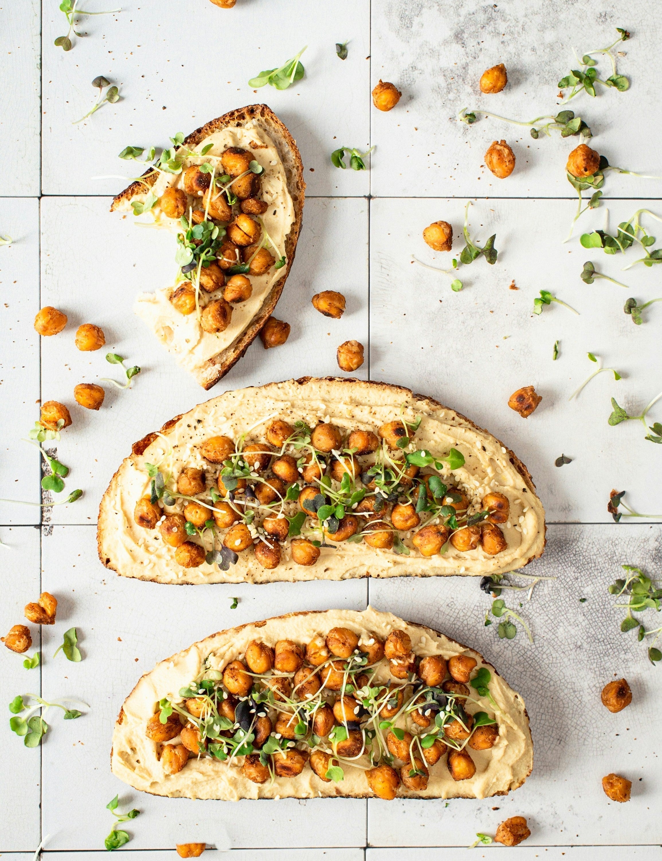 Creamy Hummus Toast (3 Ways!)